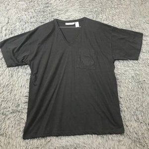 Alyssa Brooke II Women's Vintage Top Embroidered Pocket T-Shirt Black Size 2XL